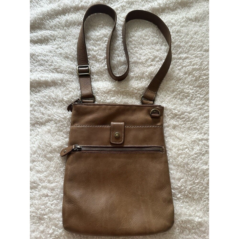 Roots Canada Brown Leather Adjustable Strap Shoulder Crossbody Purse Hobo Bag